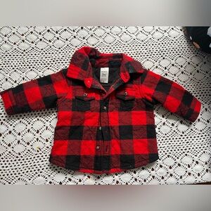 OshKosh B'gosh Red and Black Plaid Button Down jacket 5/$20